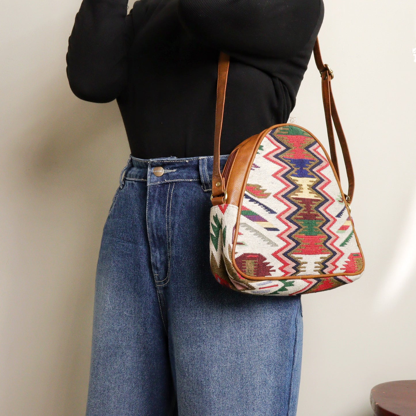 Red & Black Moroccon Satchel
