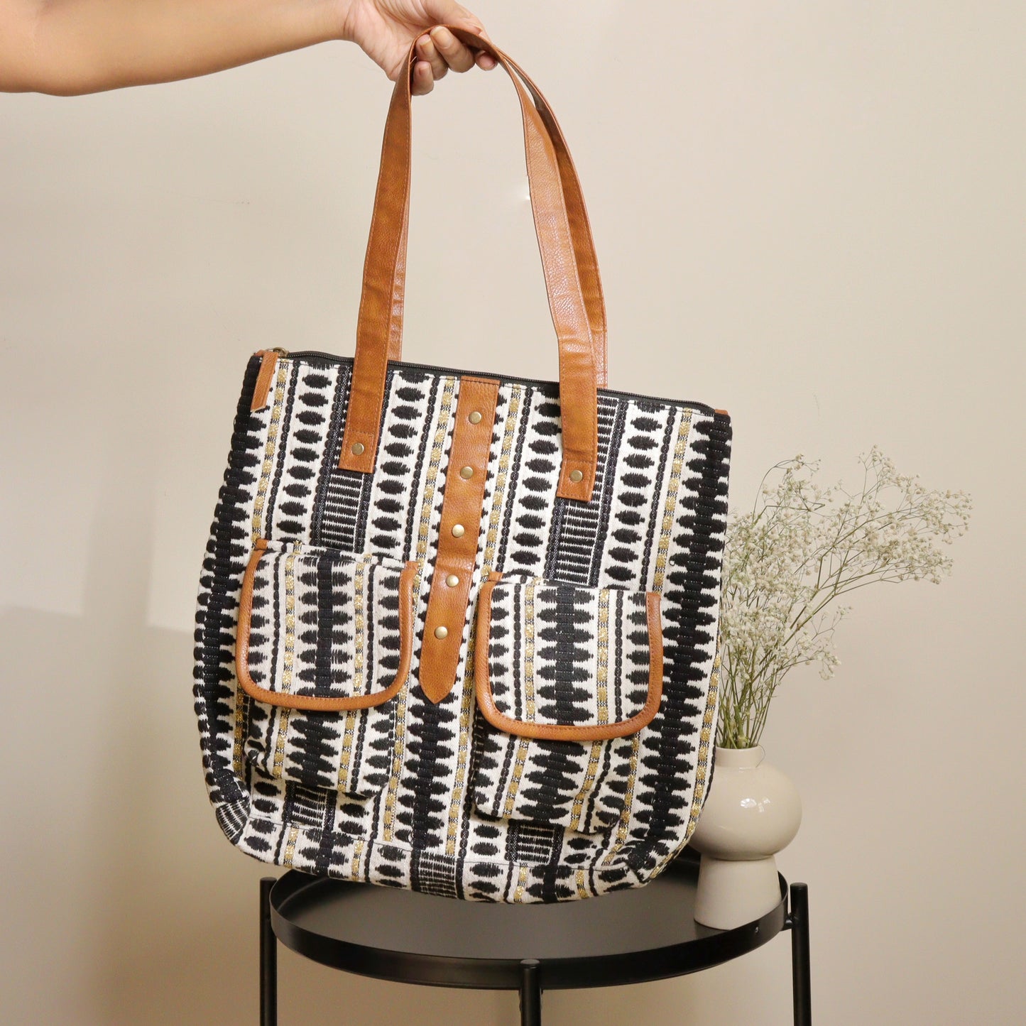 Black & White Sea Breeze Tote