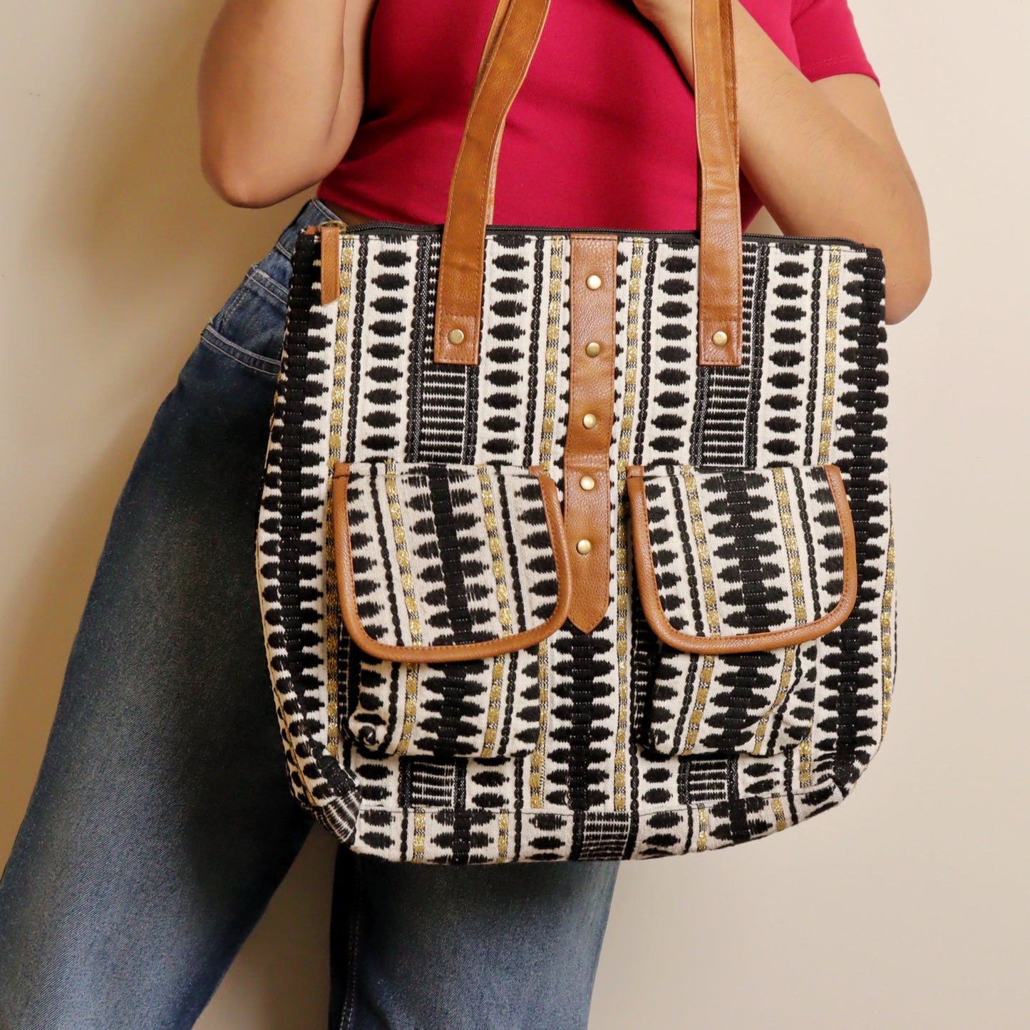 Black & White Sea Breeze Tote