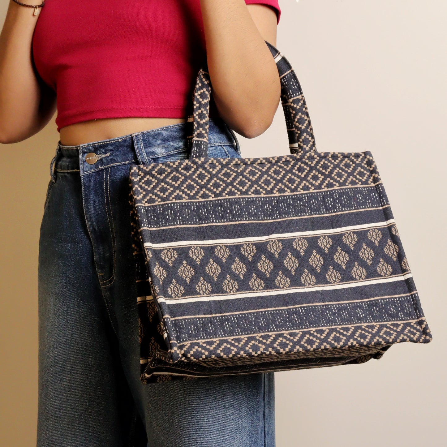 Tapestry Tote Box Bag