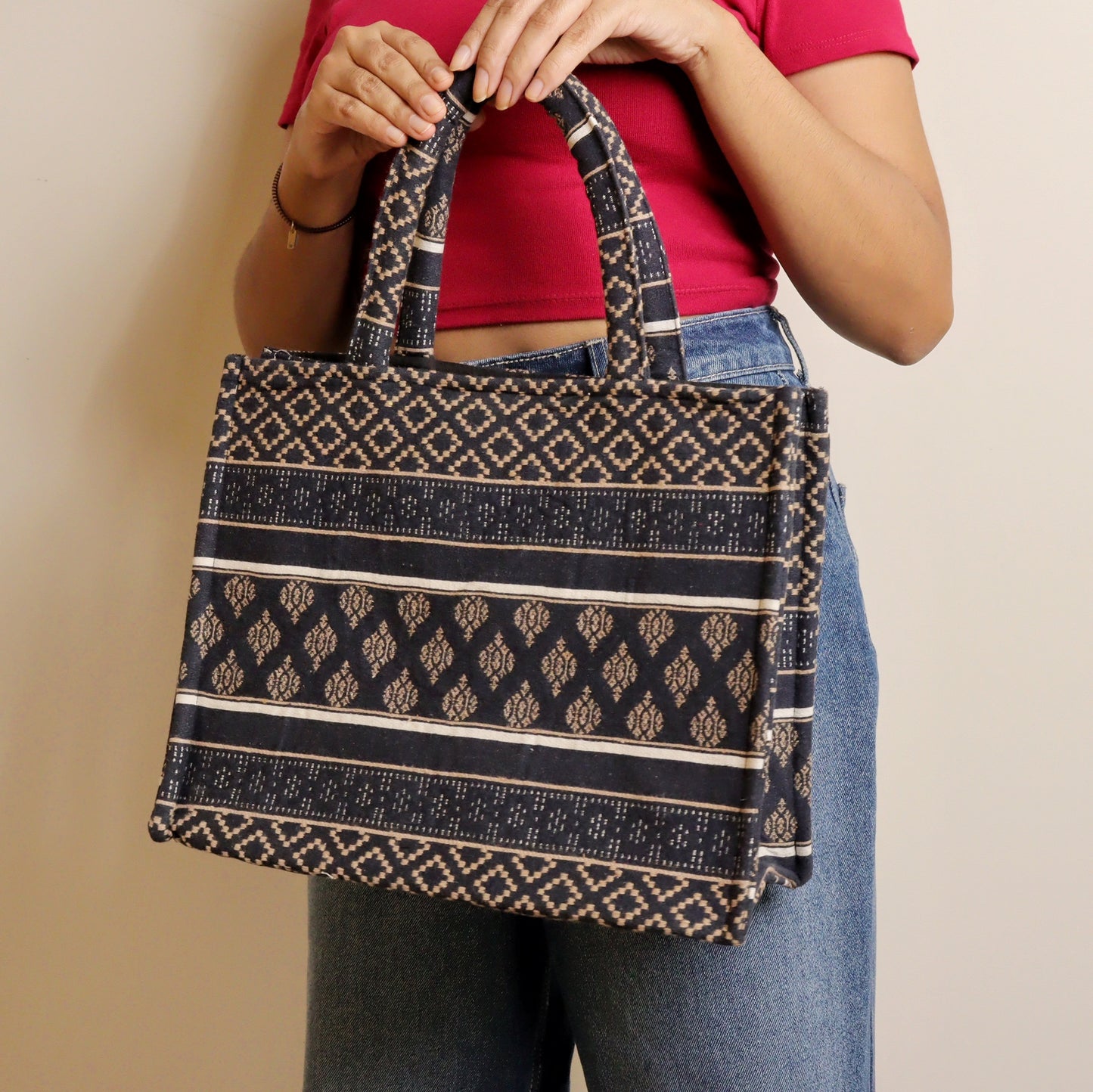 Tapestry Tote Box Bag