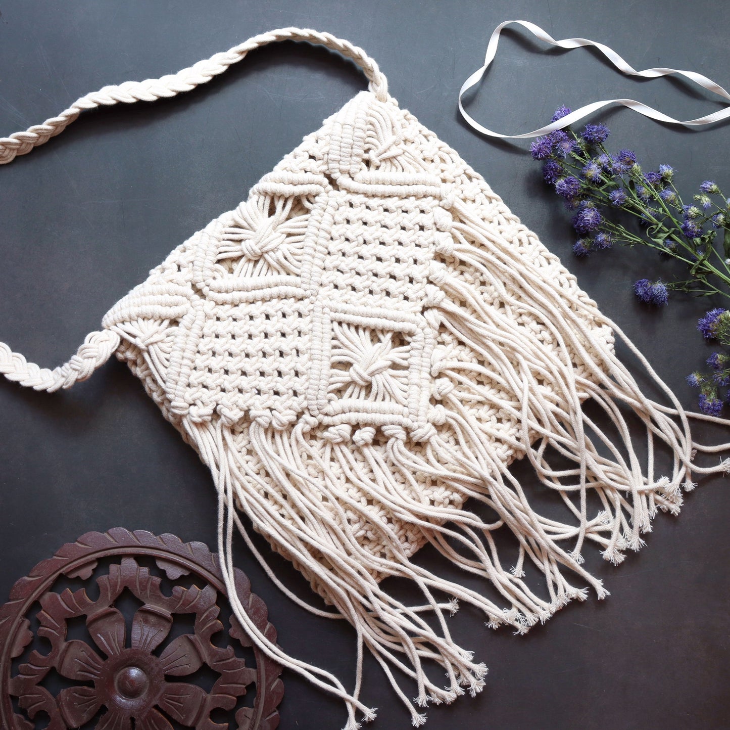 Macrame Off-White Sling - Medium