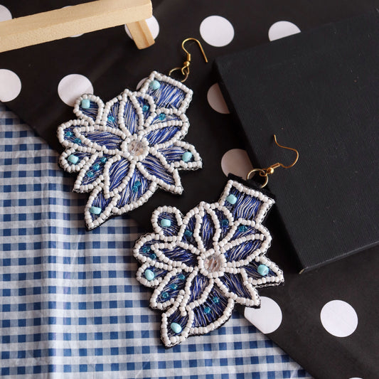 Blue Leaf Earring