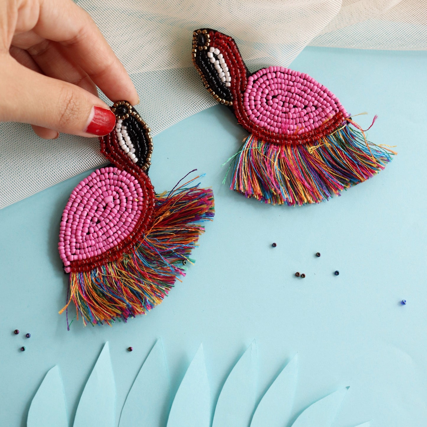 Pink Swan Earring