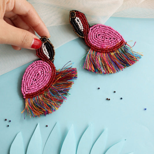 Pink Swan Earring