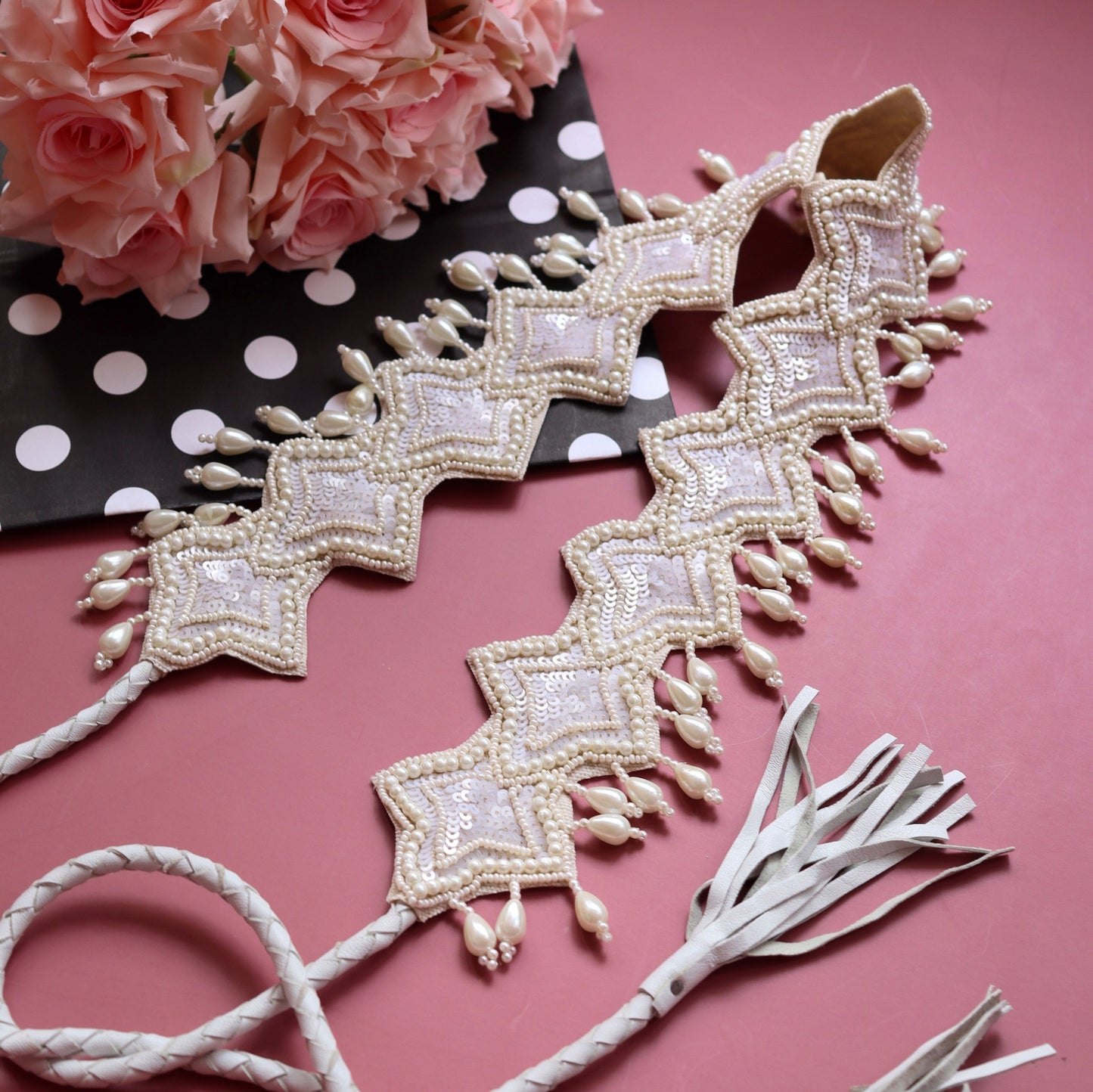 Pearl White Waist Belt