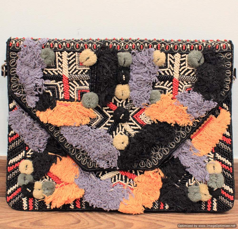 Luwak Black Bohemian Clutch Boho Bag