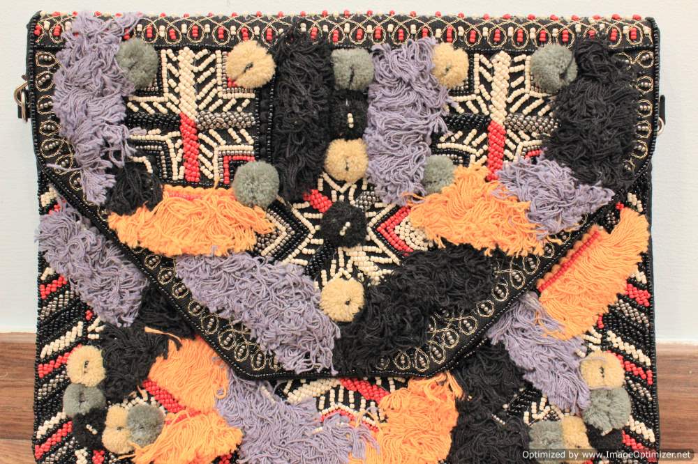 Luwak Black Bohemian Clutch Boho Bag