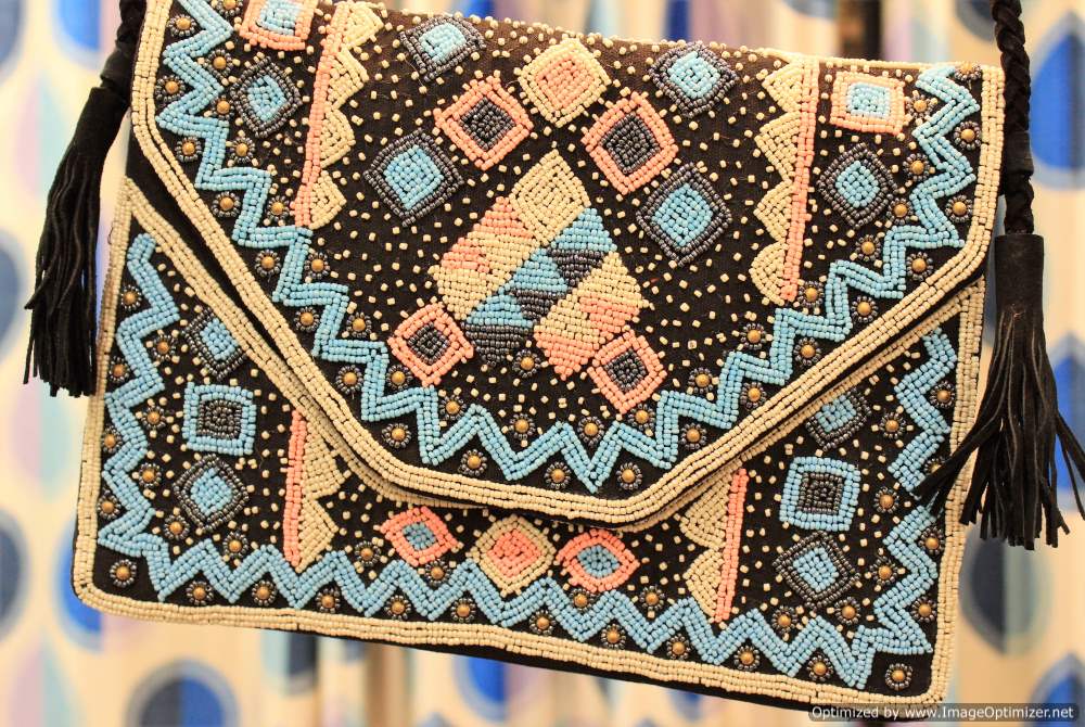 Shimla Black Beaded Bohemian Clutch Boho Bag