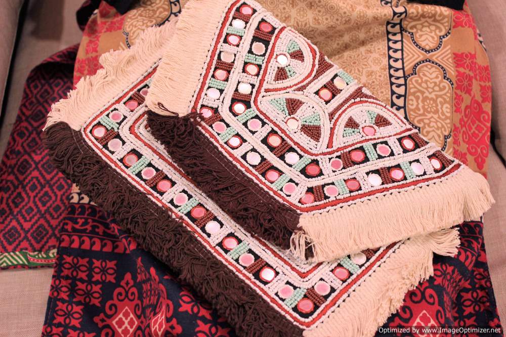 Suralyalanka Chocolate White Bohemian Clutch Boho Bag