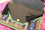 Intricate Black Green Clutch Boho Bag