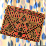 Kasauli Red Black Beaded Clutch Boho Bag