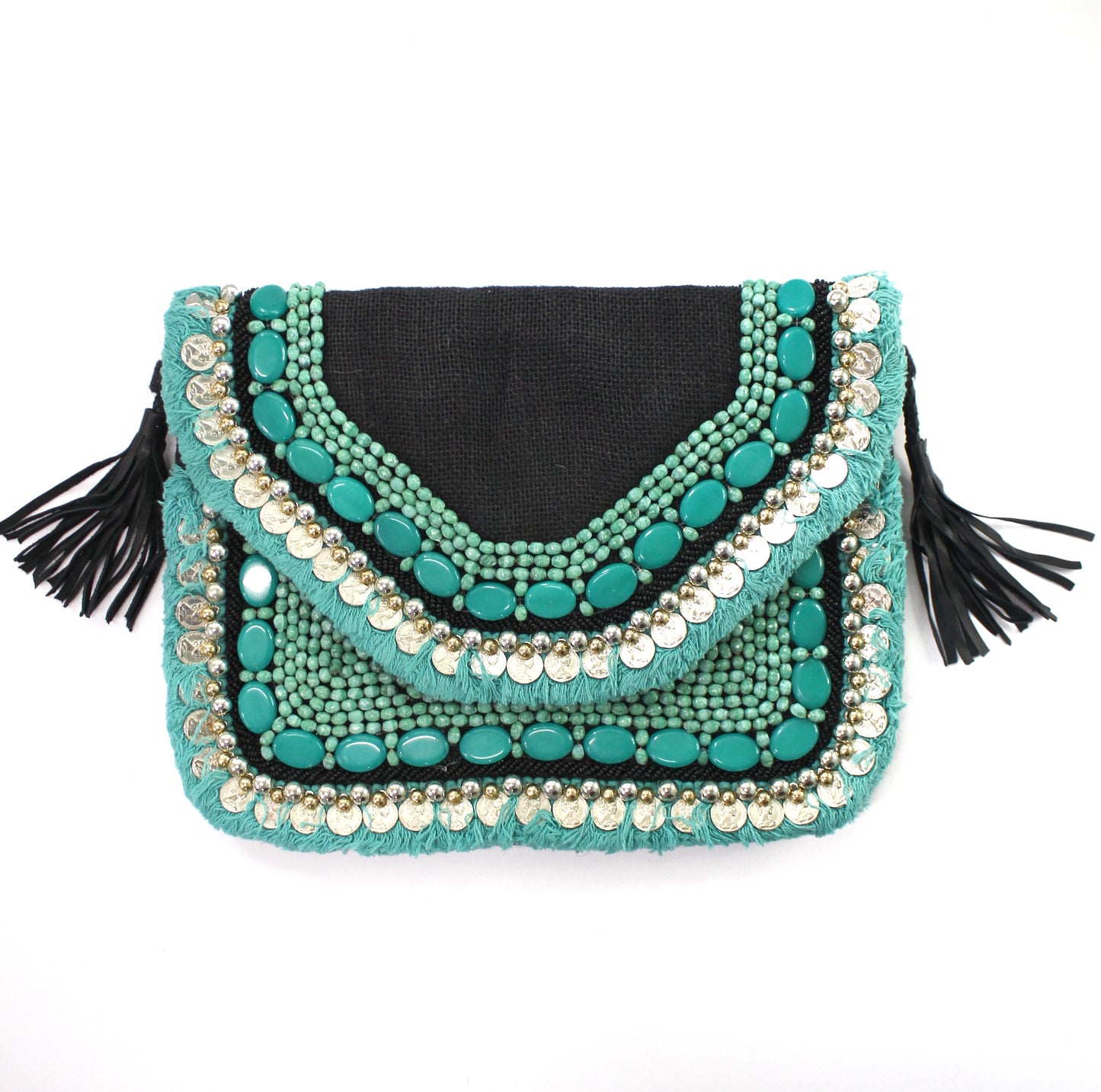 Turquoise Vaso - Glass Beads Bag