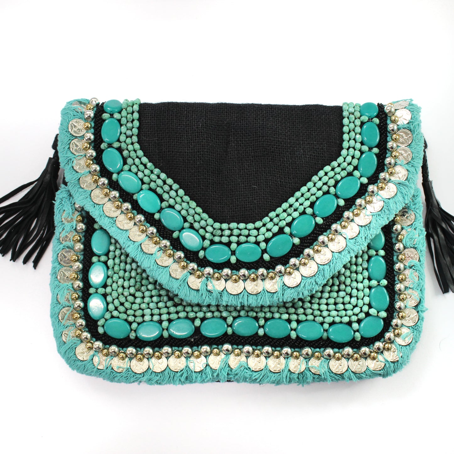 Turquoise Vaso - Glass Beads Bag