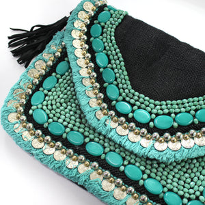 Turquoise Vaso - Glass Beads Bag