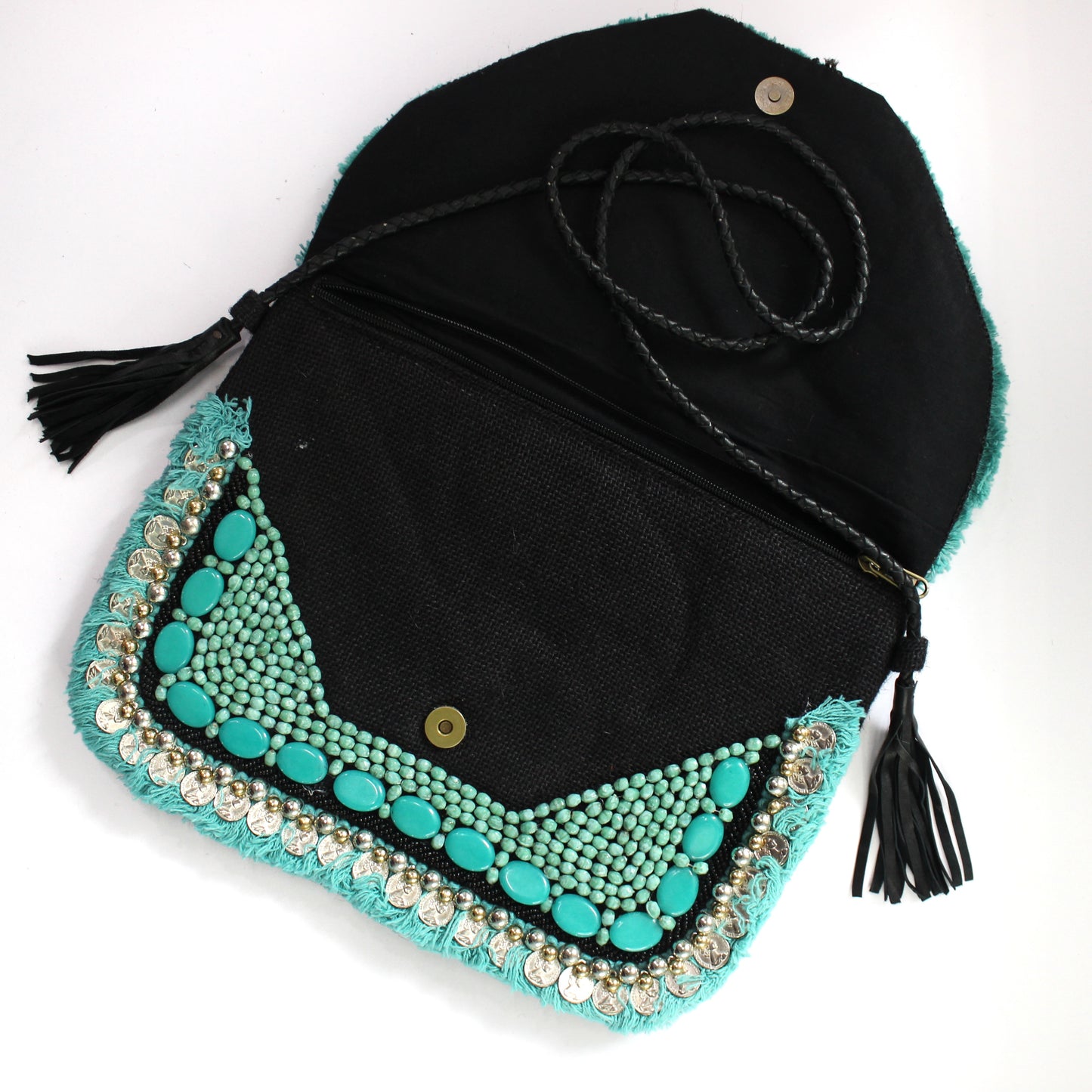Turquoise Vaso - Glass Beads Bag