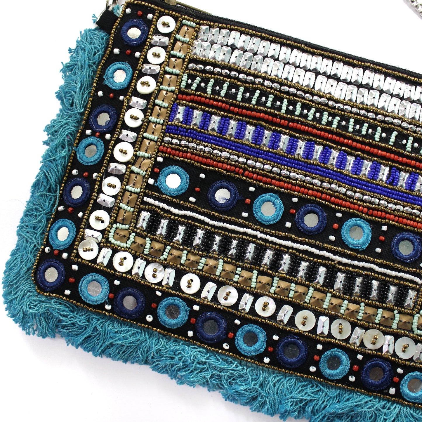 Bluey Beaded Boho Bag