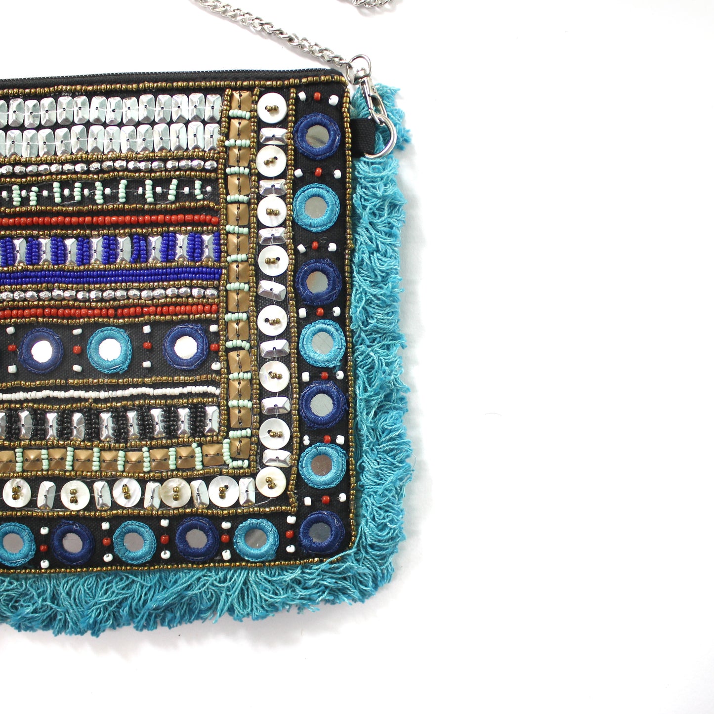Bluey Beaded Boho Bag