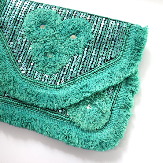 Leon Green Bohemian Clutch Boho Bag