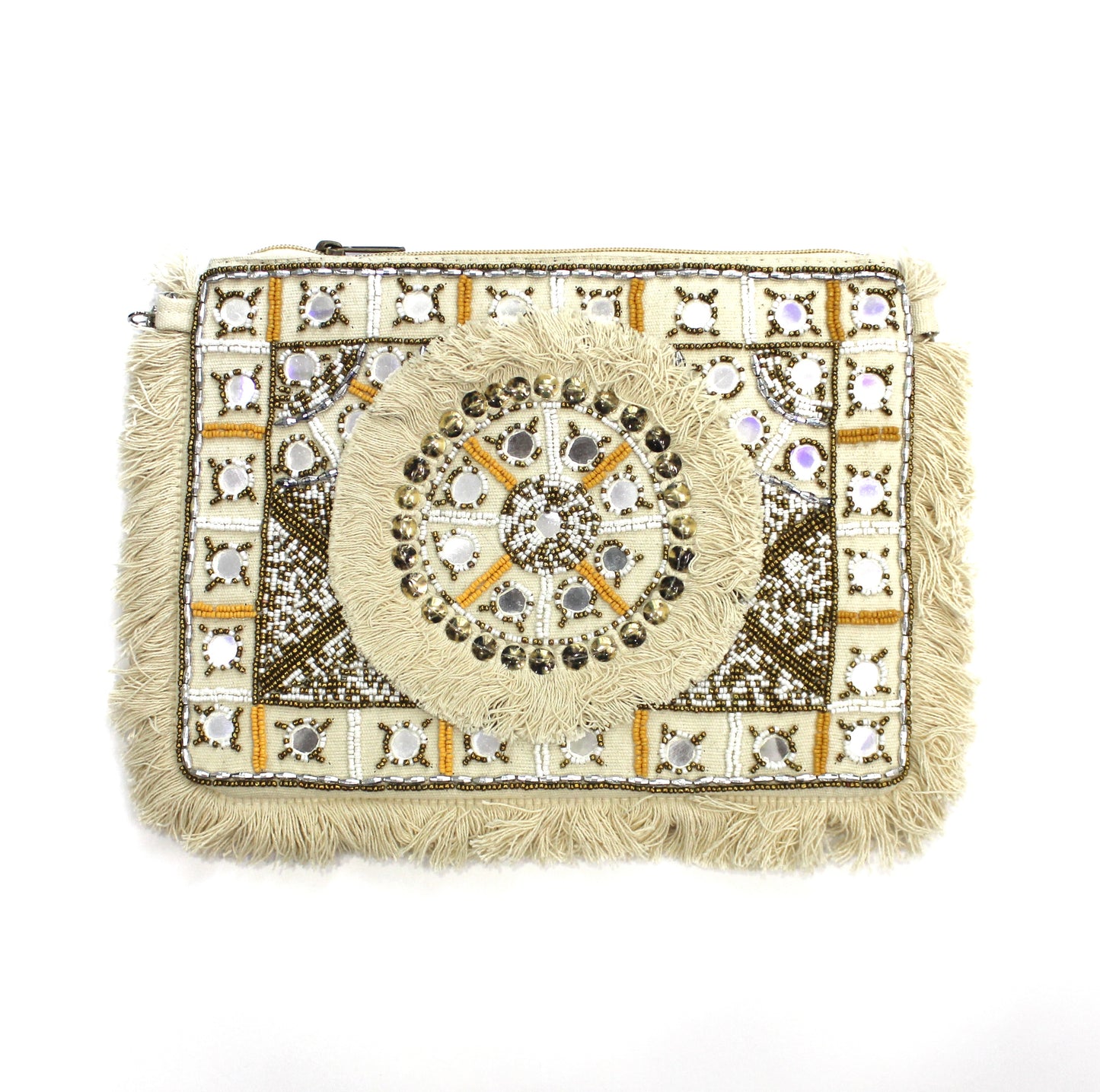 Snow White Beaded Mirror Clutch