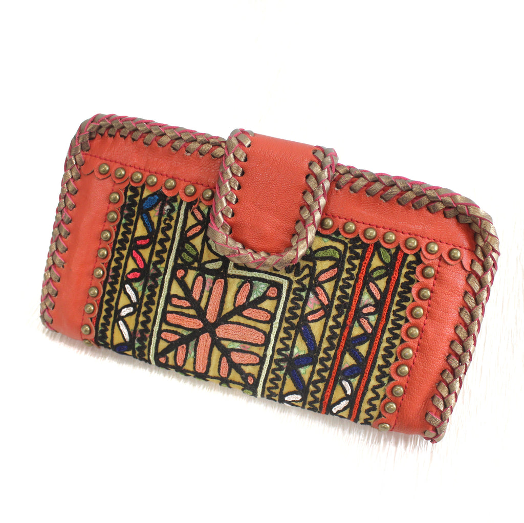 Premium Leather Banjara Wallet - Burnt Orange