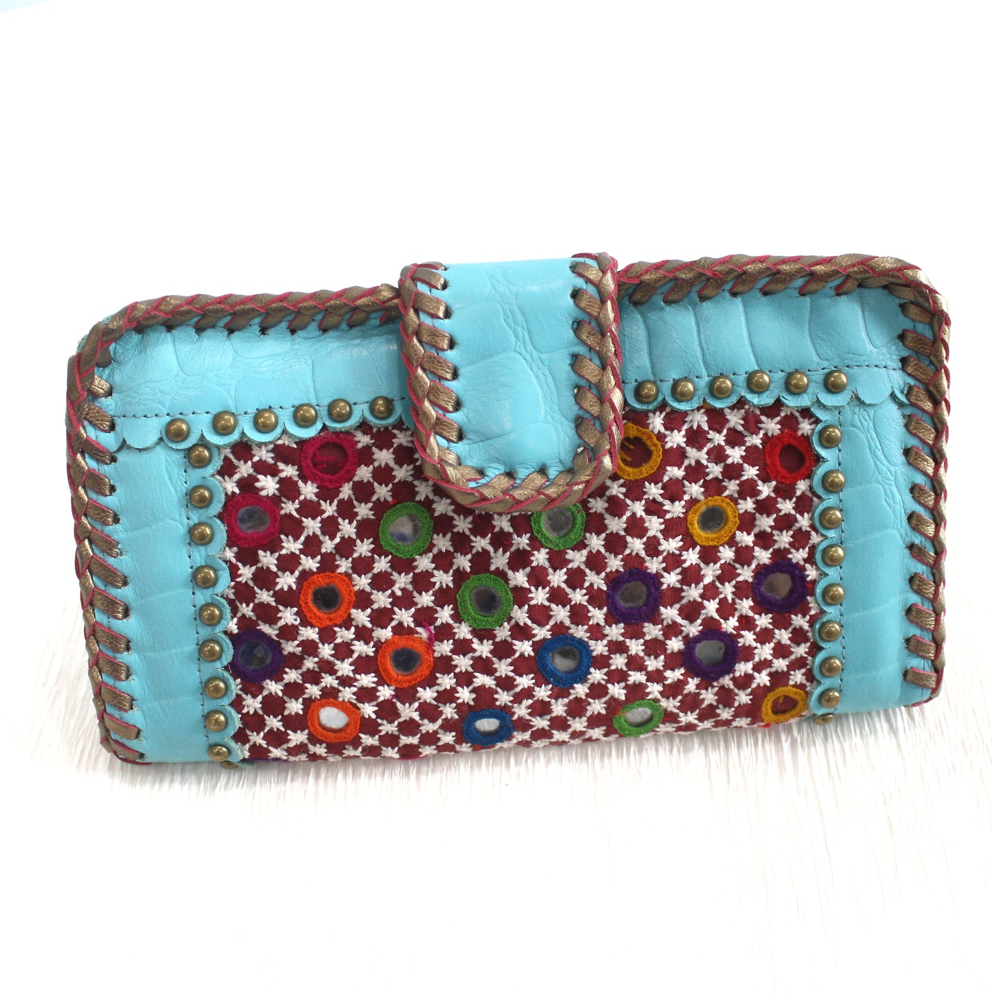 Premium Leather Banjara Wallet5 - Turquoise