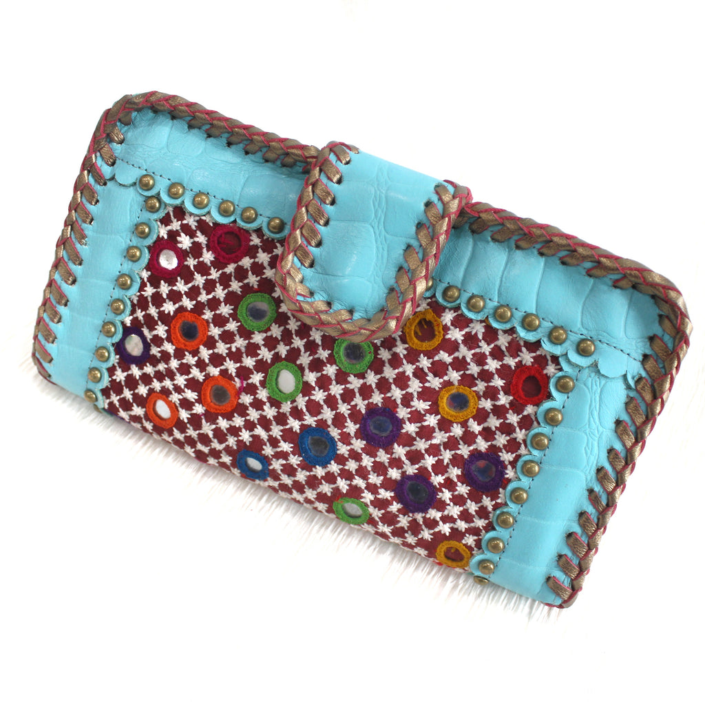 Premium Leather Banjara Wallet5 - Turquoise