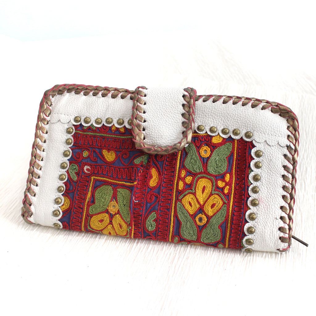 Premium Leather Banjara Wallet21 - White