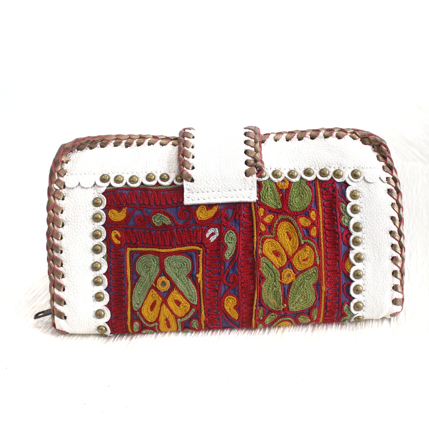 Premium Leather Banjara Wallet21 - White