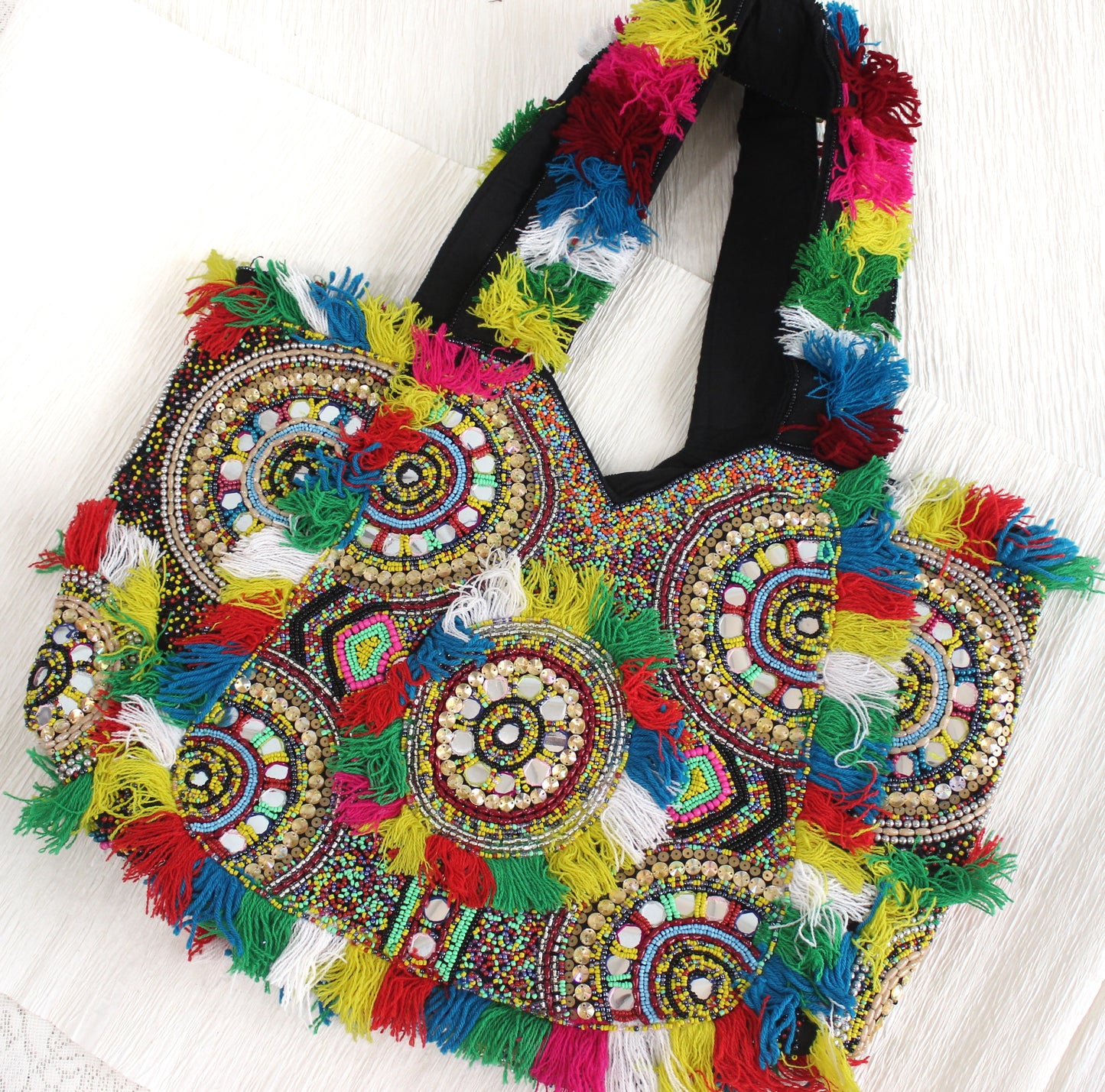 Tote Banjara7 - Beaded all over