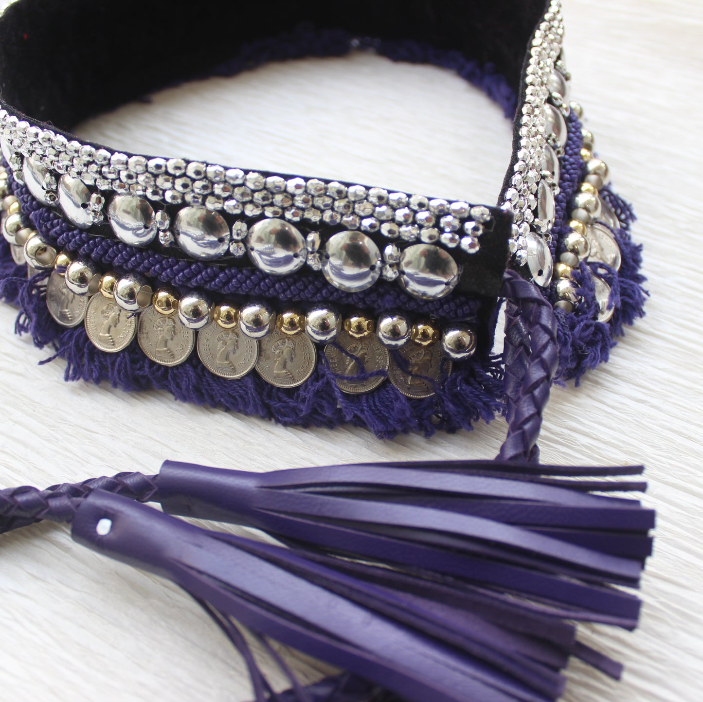 Bohemian Coin Waist Belt - Voilet