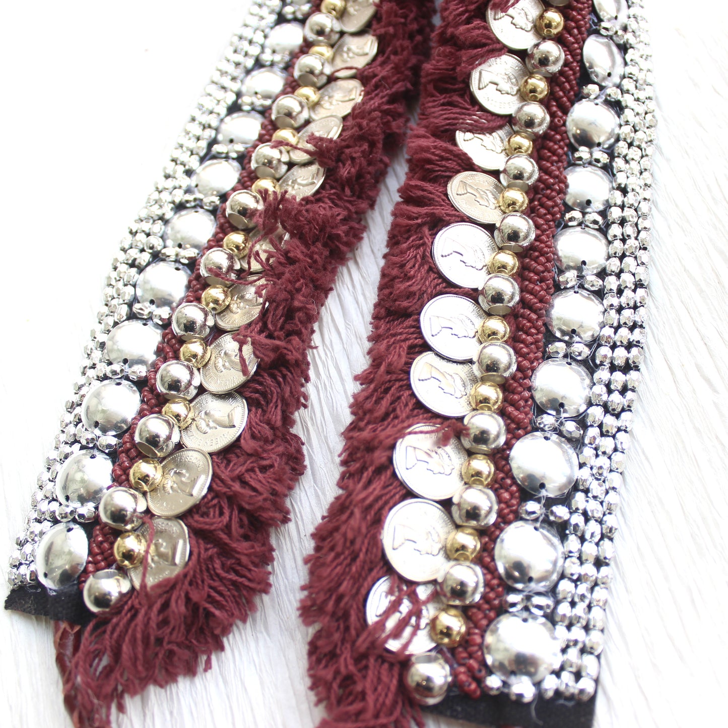 Bohemian Coin Waist Belt - Brunette Brown