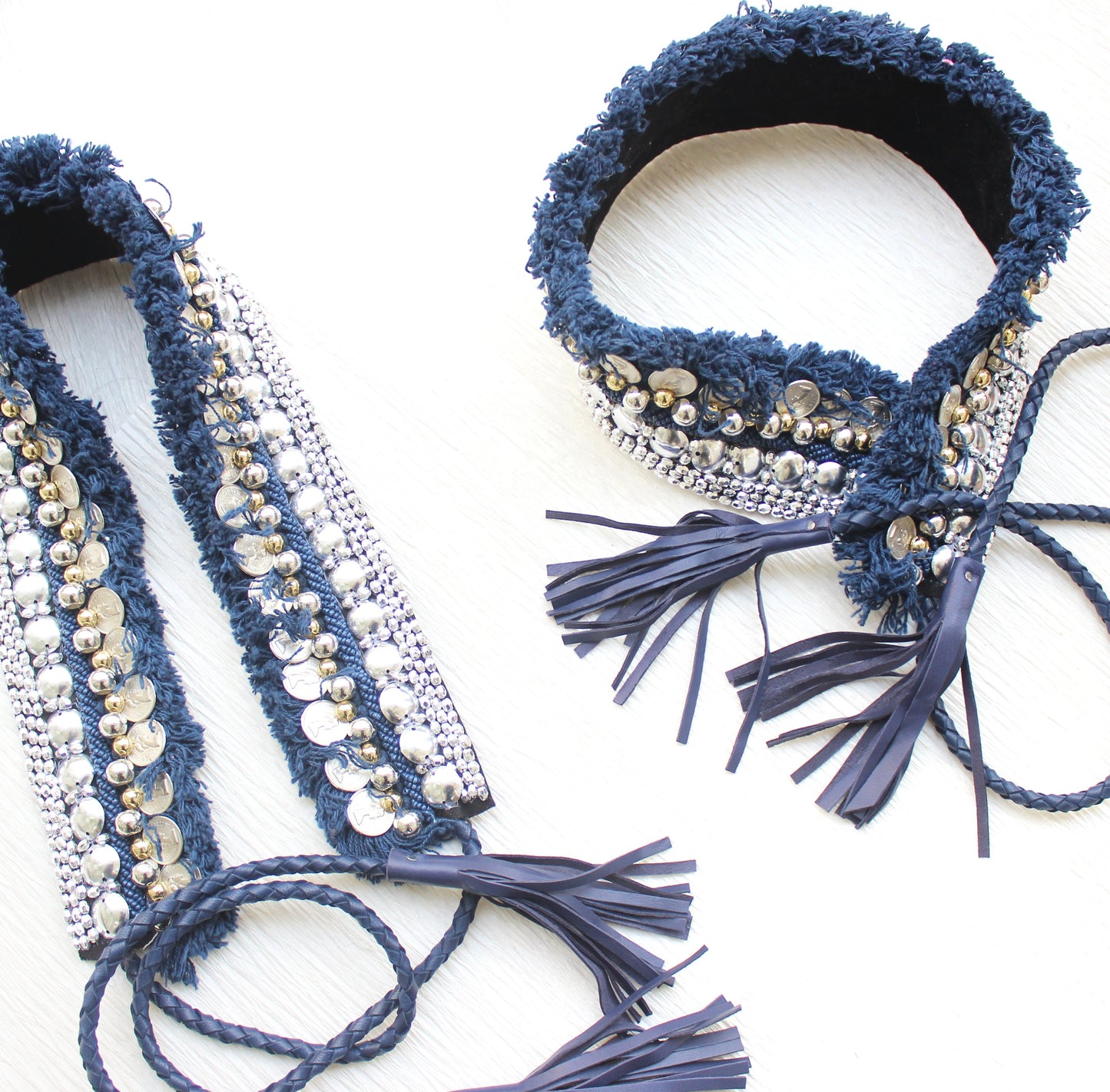 Bohemian Coin Waist Belt - Blue