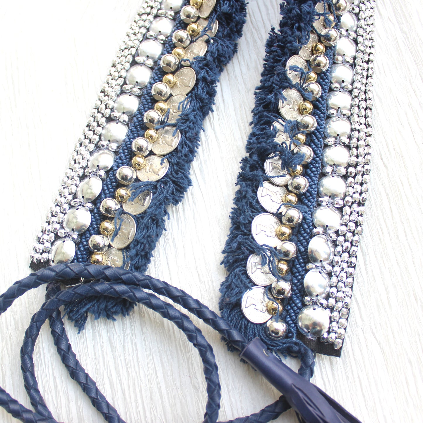 Bohemian Coin Waist Belt - Blue