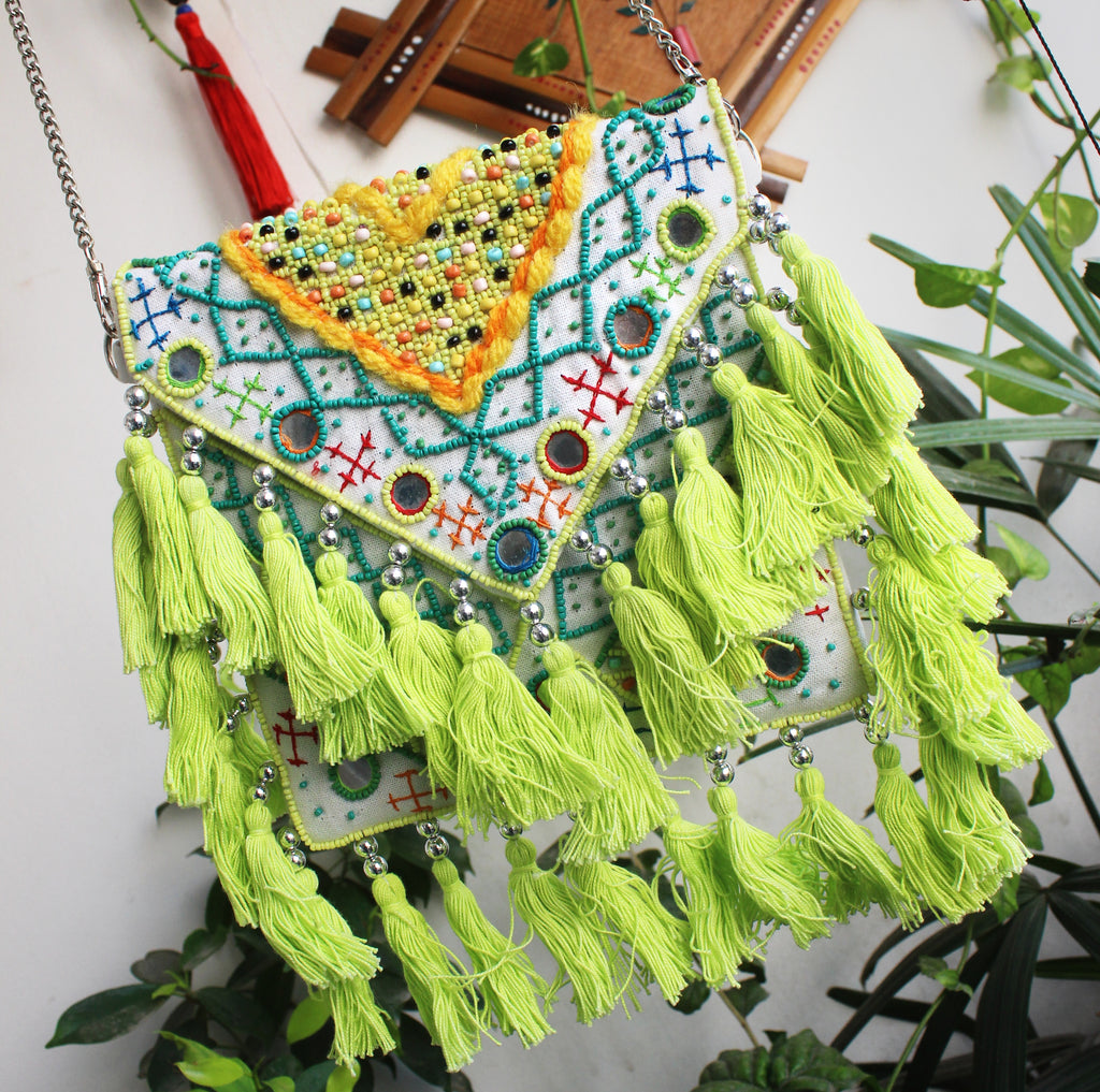 Neon Beaded Cali Bag