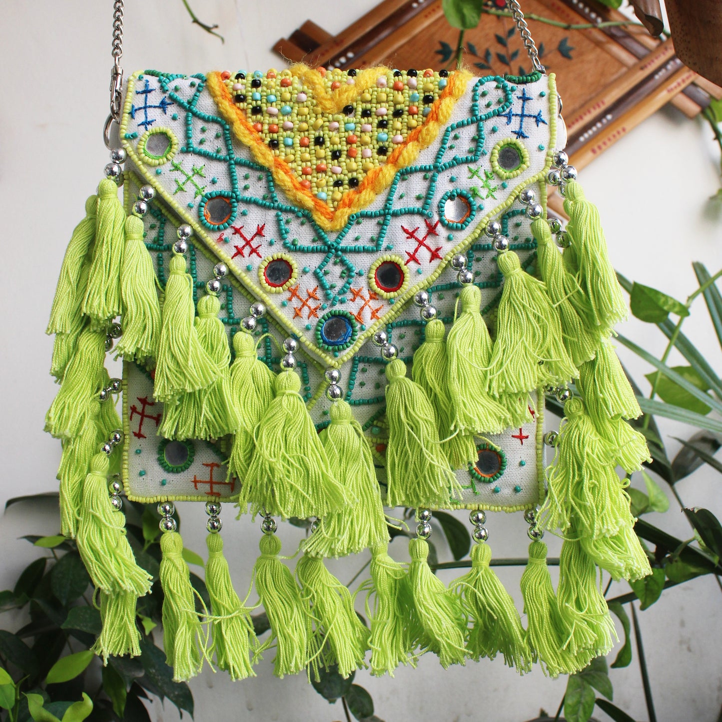 Neon Beaded Cali Bag