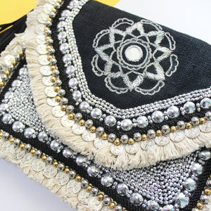 Atlantic Embroidered Coin Clutch