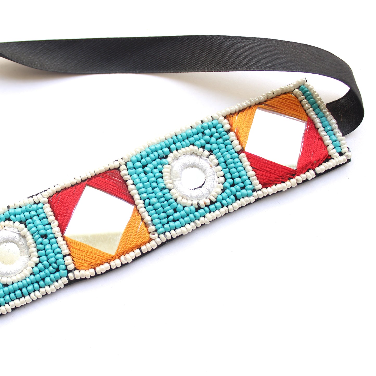 Big Mirror Beaded Choker