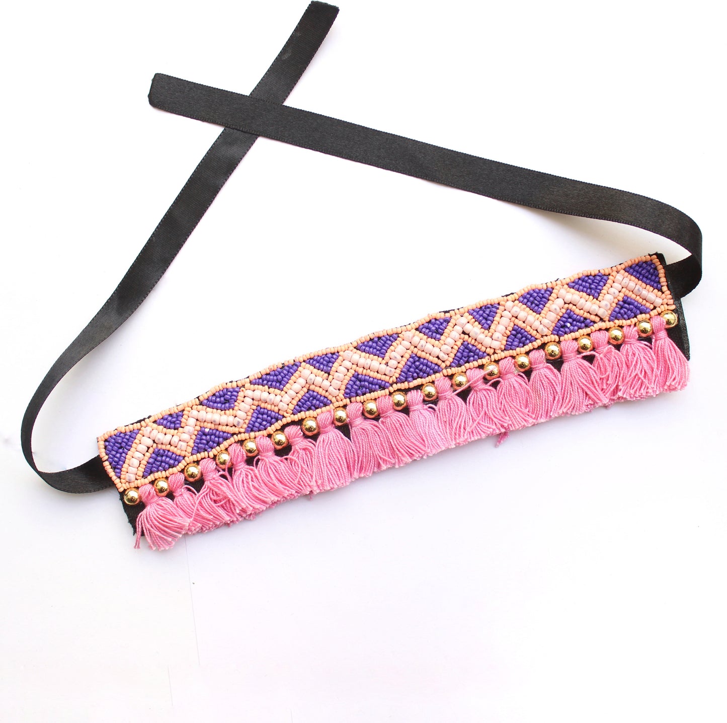 Pink Tassel Choker