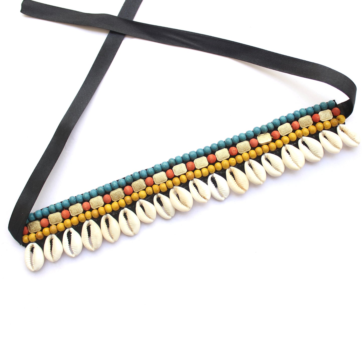 Multi Beaded Shell Choker