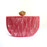 Rosy Pink Marble Resin Clutch