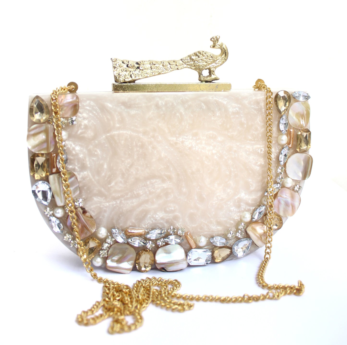 Peacock Daimond Resin Clutch