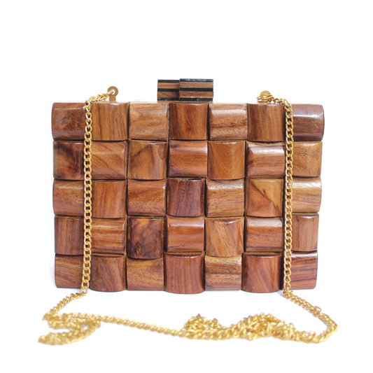 Moody Wooden Clutch