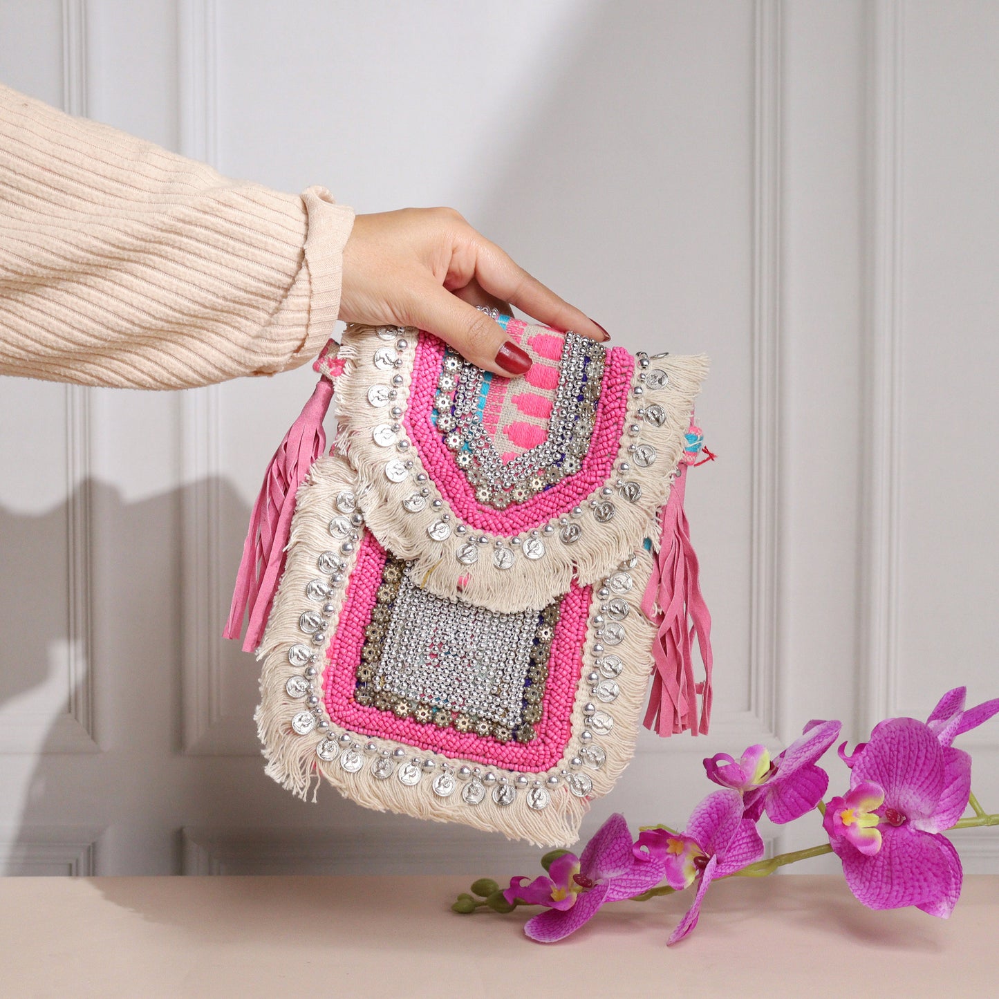 Sandra Pink Mobile Sling Bag