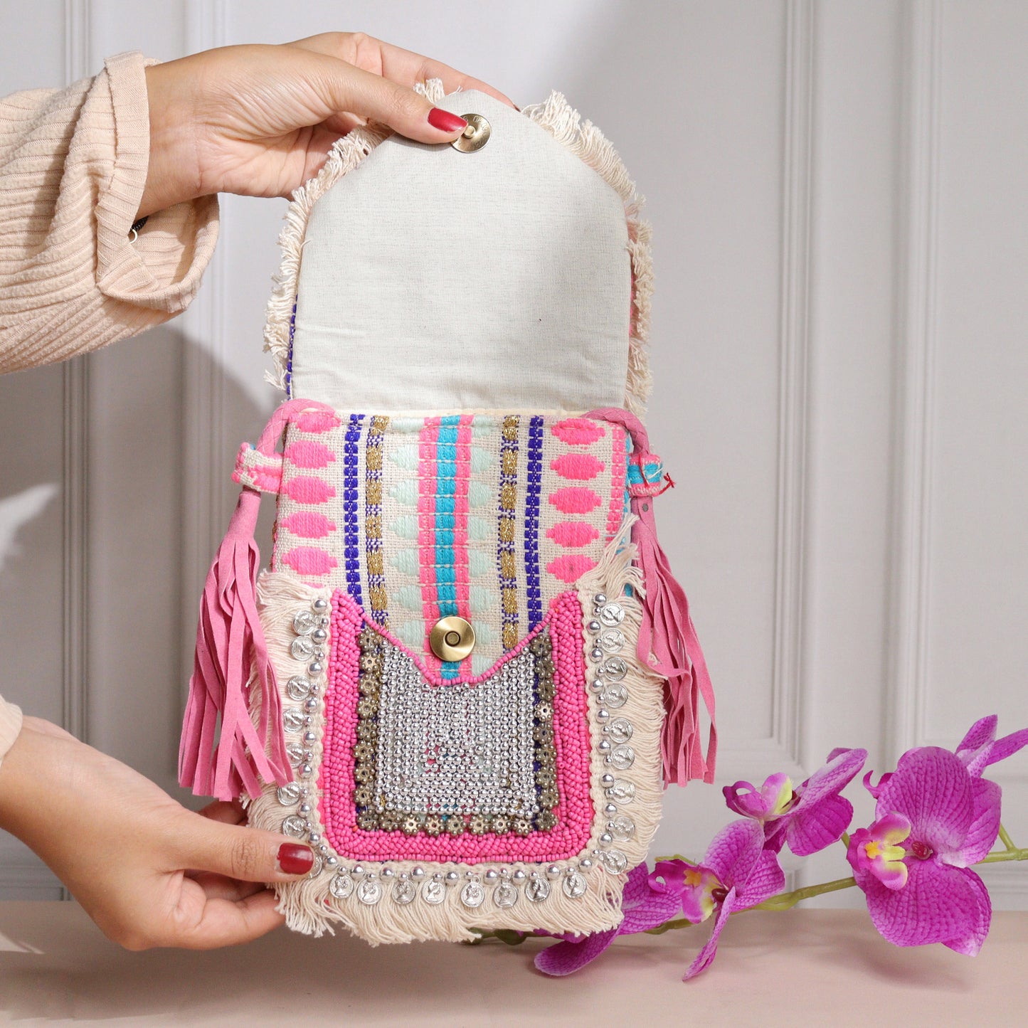 Sandra Pink Mobile Sling Bag