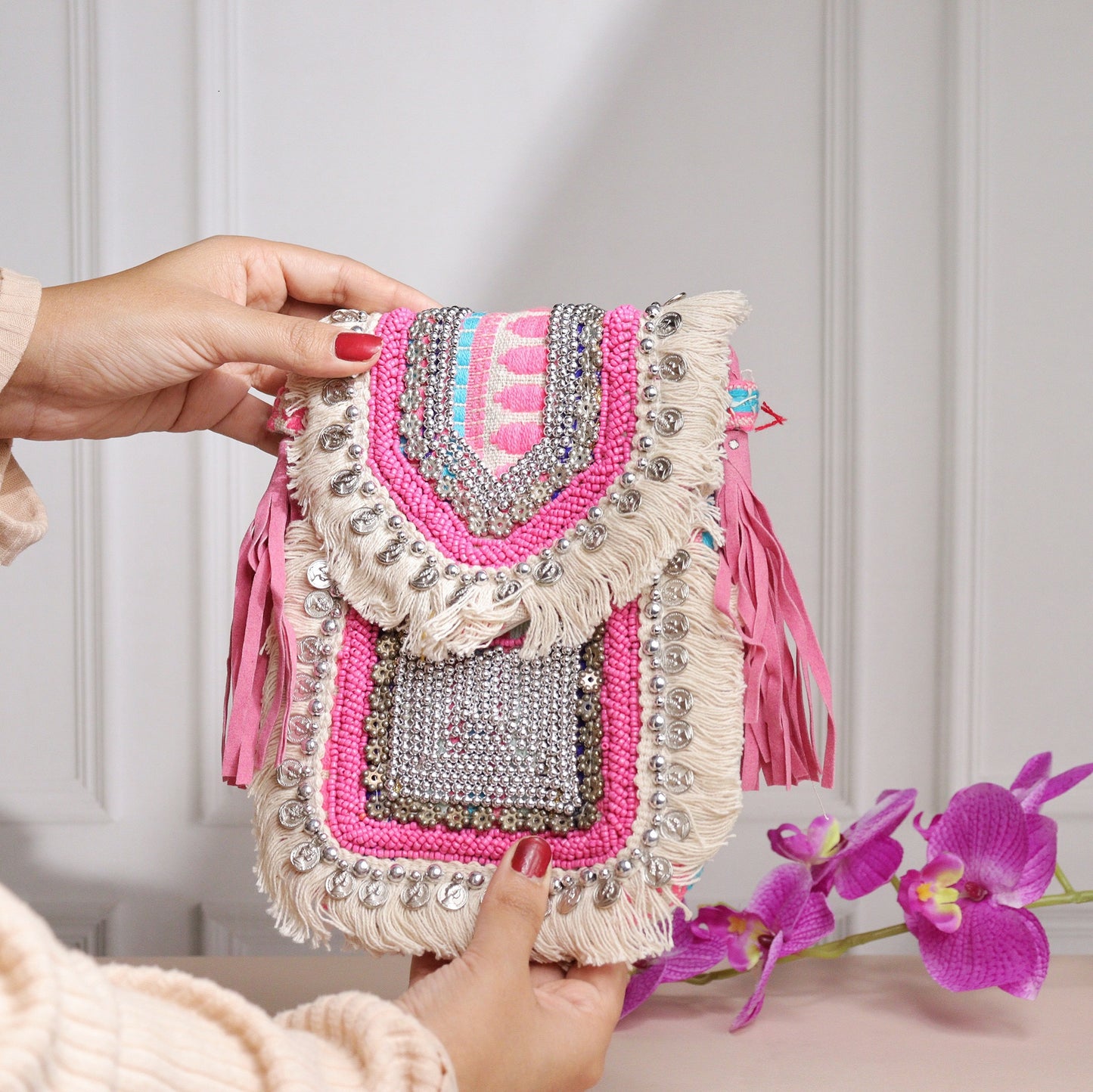 Sandra Pink Mobile Sling Bag