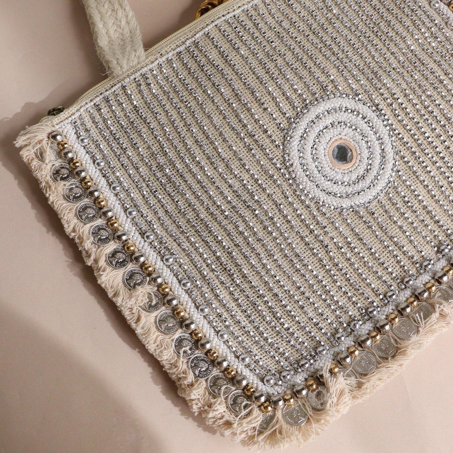 Bonita White Jute Coin