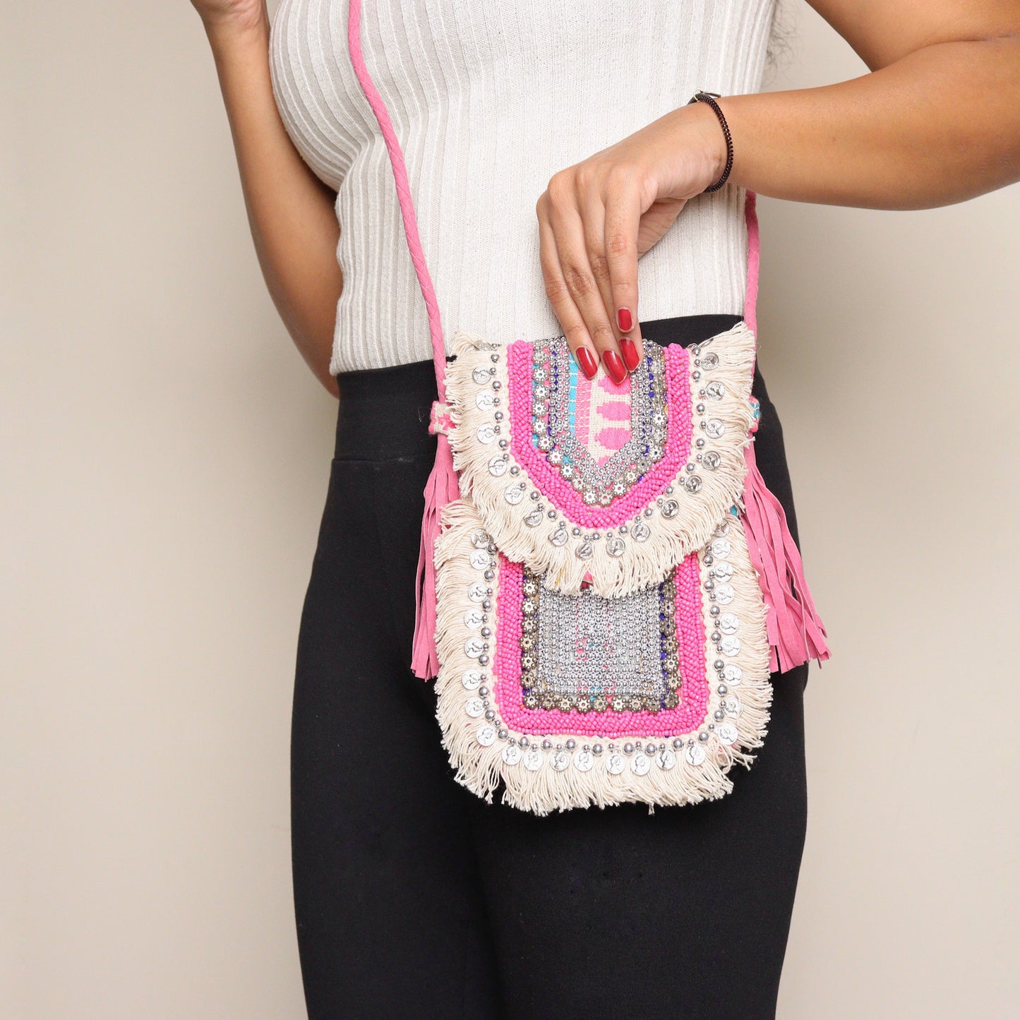 Sandra Pink Mobile Sling Bag