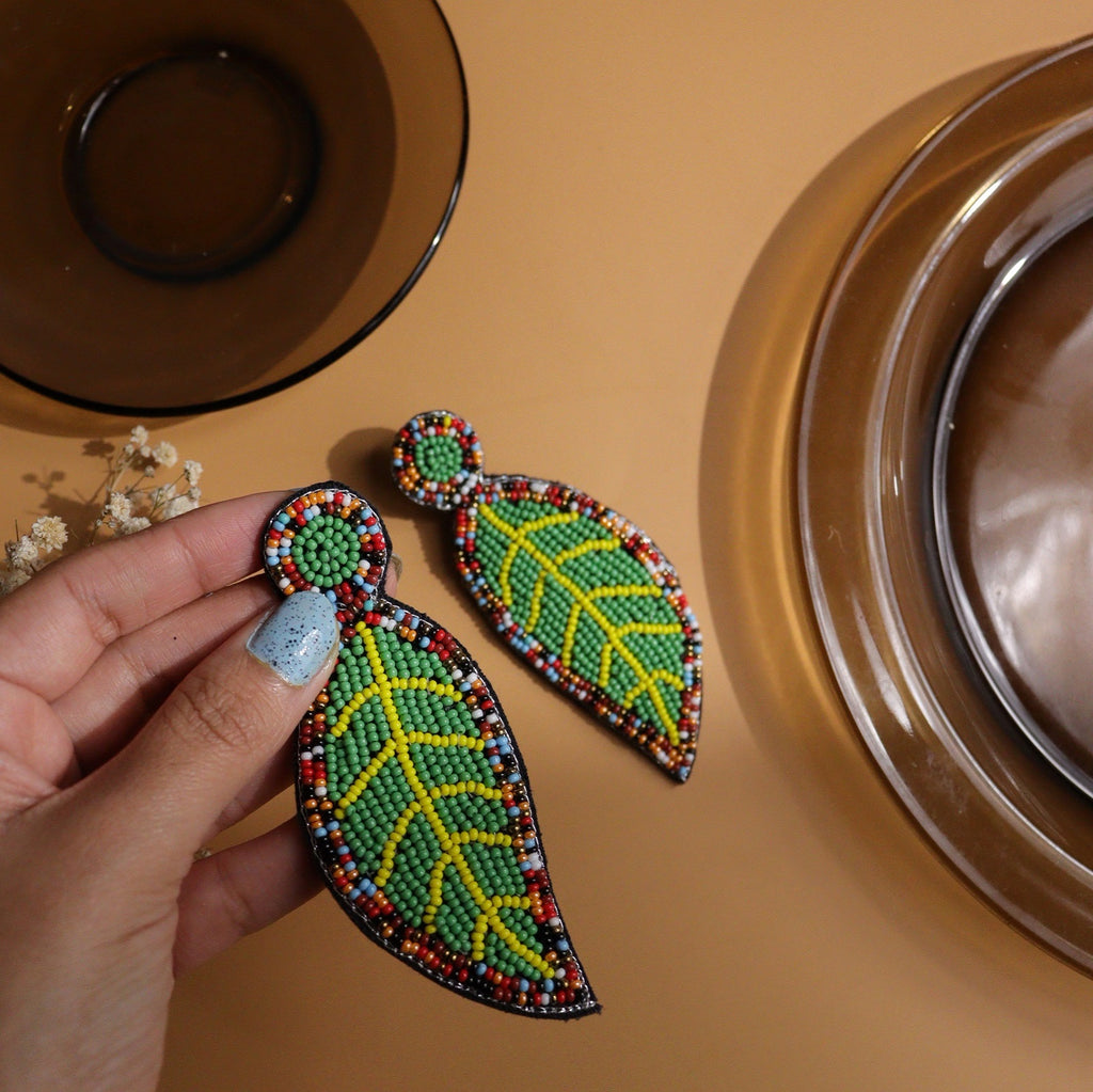 Green Leaf Earring
