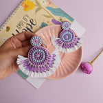 Lavender Raffia Earring